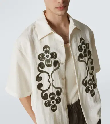 Commas Reflection embroidered bowling shirt | Thumbnail 3