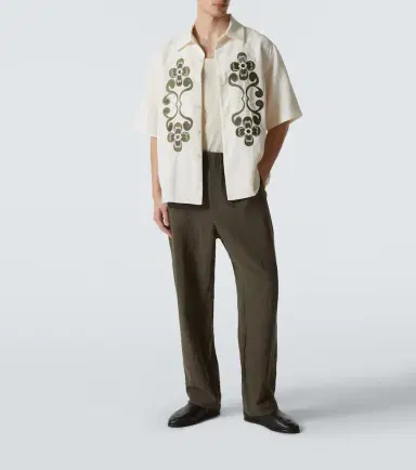Commas Reflection embroidered bowling shirt | Thumbnail 4