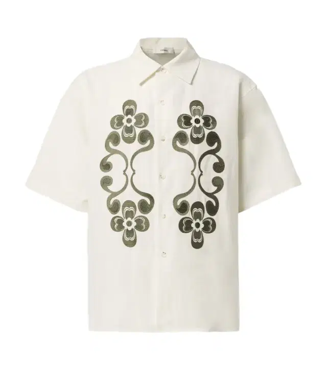 Commas Reflection embroidered bowling shirt