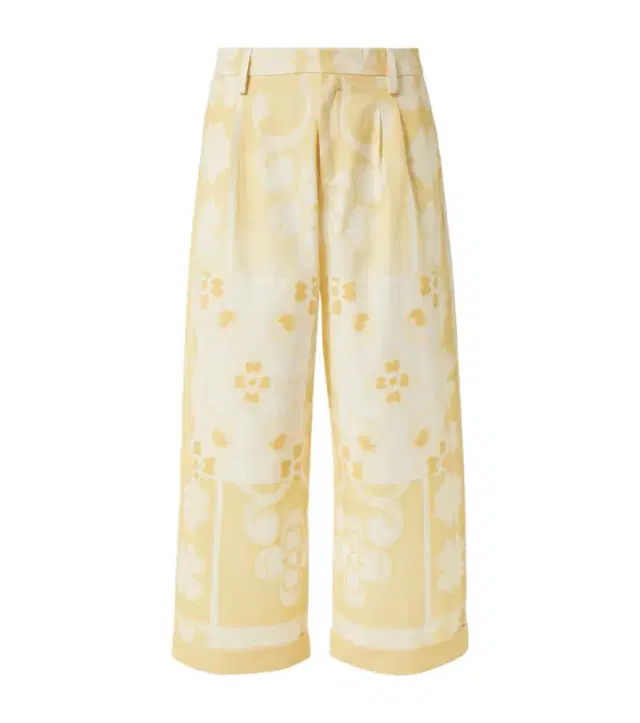 Commas Seaside printed cotton and silk pants