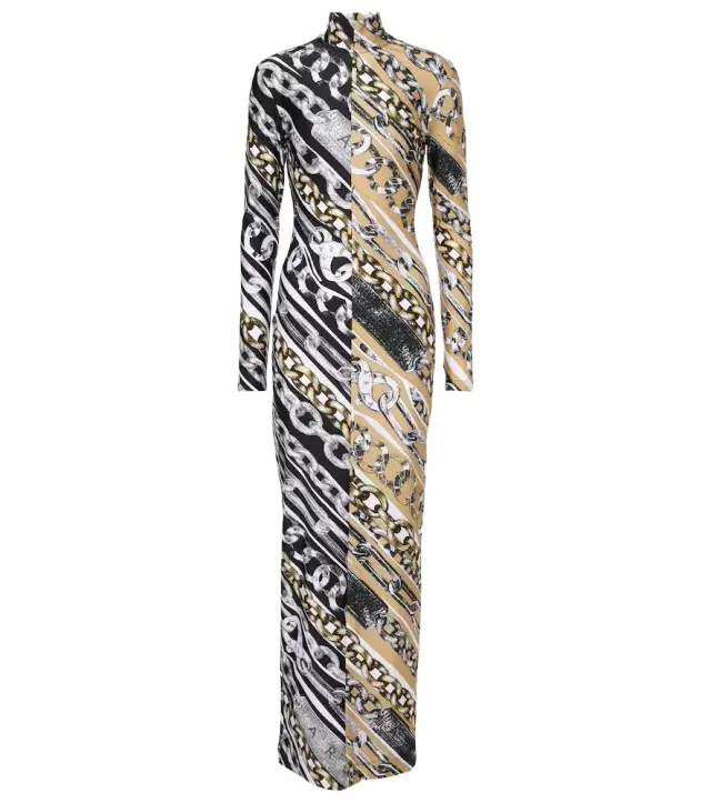 Area Colorblocked printed maxi dress