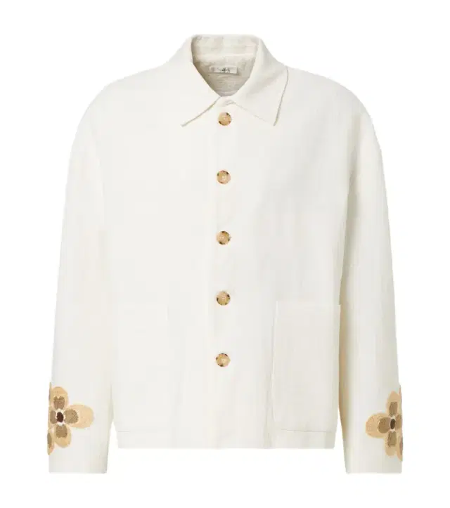 Commas Floral linen and cotton bouclé jacket