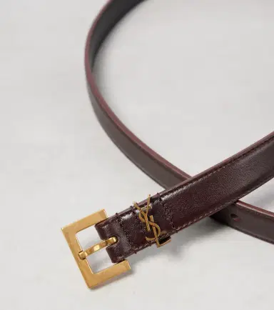 Saint Laurent Cassandre slim leather belt | Thumbnail 2