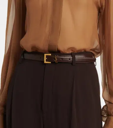 Saint Laurent Cassandre slim leather belt | Thumbnail 4
