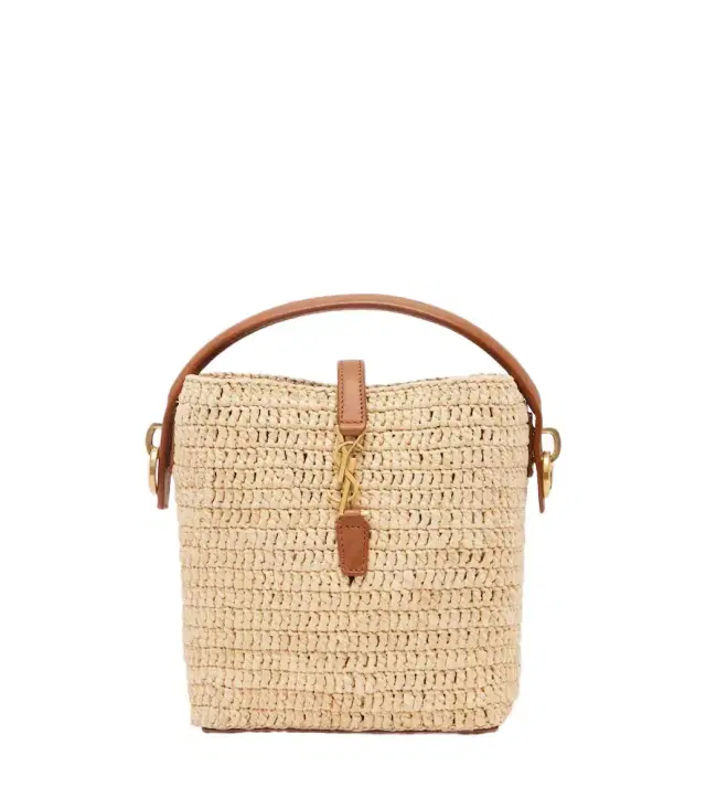 Saint Laurent Le 37 Mini raffia bucket bag