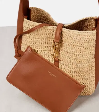 Saint Laurent Le 5 à 7 Small raffia shoulder bag | Thumbnail 3