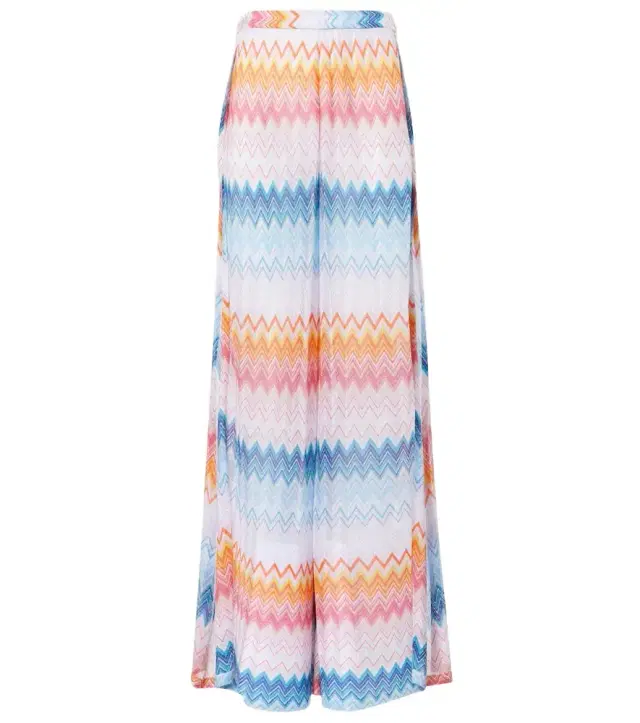 Zigzag wide-leg pants