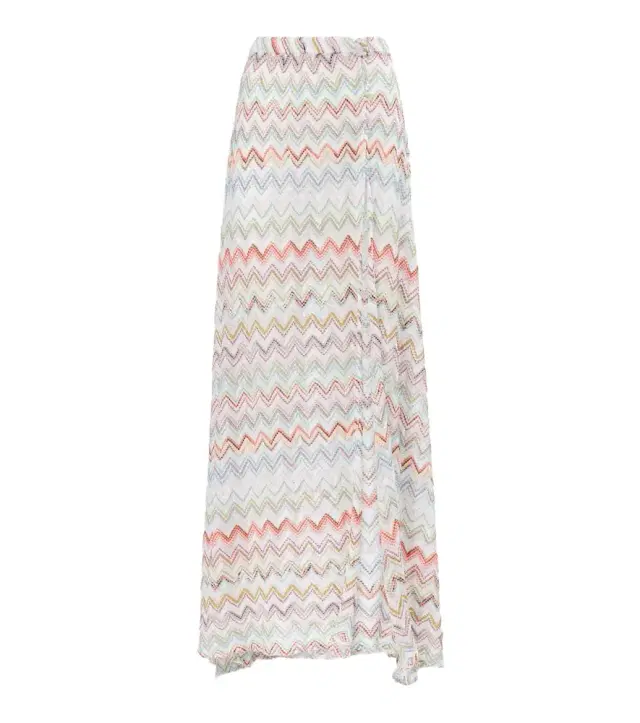 Zigzag metallic maxi skirt