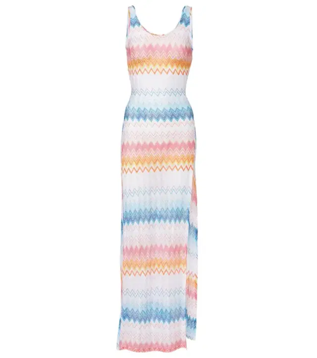 Zigzag lamé beach dress
