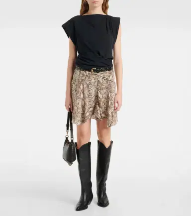 Isabel Marant Ozany snake-print silk-blend miniskirt | Thumbnail 2