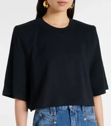 Isabel Marant Zaely cropped cotton jersey T-shirt | Thumbnail 3