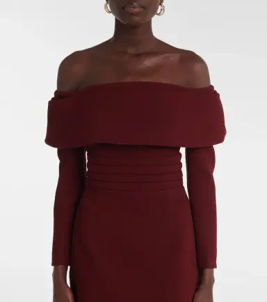Emilia Wickstead Derika off-shoulder crêpe midi dress | Thumbnail 5