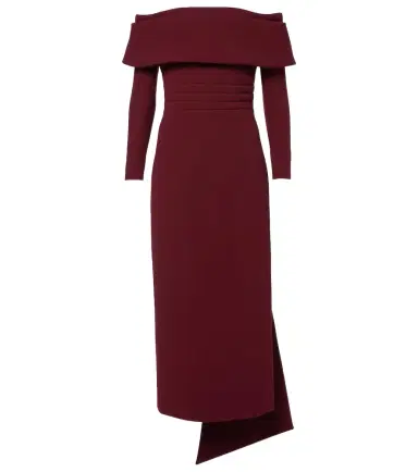 Emilia Wickstead Derika off-shoulder crêpe midi dress | Thumbnail 1