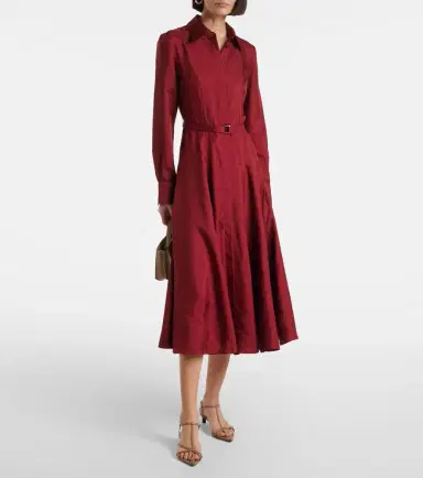 Emilia Wickstead Riko belted silk twill shirt dress | Thumbnail 2