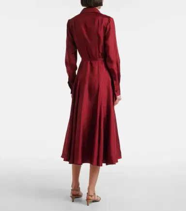Emilia Wickstead Riko belted silk twill shirt dress | Thumbnail 3