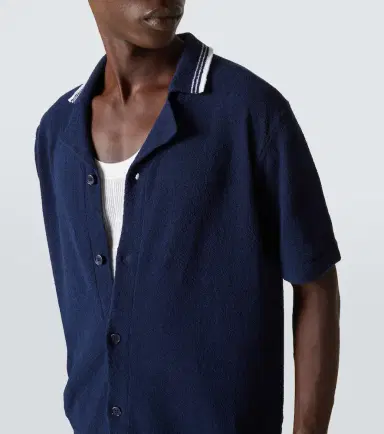 Orlebar Brown Tiernan cotton-blend bouclé shirt | Thumbnail 3
