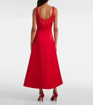 Emilia Wickstead Abella embellished satin midi dress | Thumbnail 3