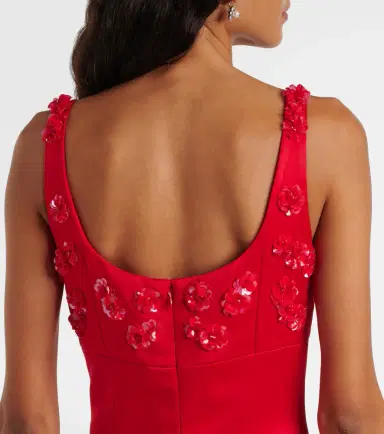 Emilia Wickstead Abella embellished satin midi dress | Thumbnail 6