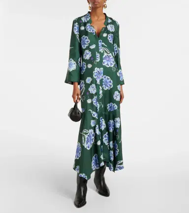 Dorothee Schumacher Big Garden floral silk twill midi dress | Thumbnail 2