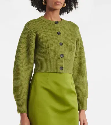 Emilia Wickstead Albert cropped wool cardigan | Thumbnail 2