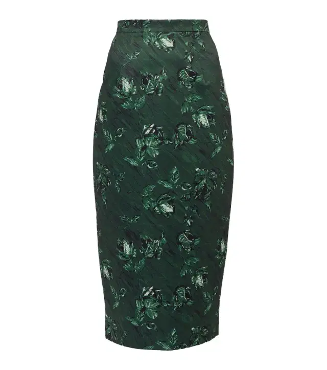 Emilia Wickstead Lorelei floral taffeta faille pencil skirt