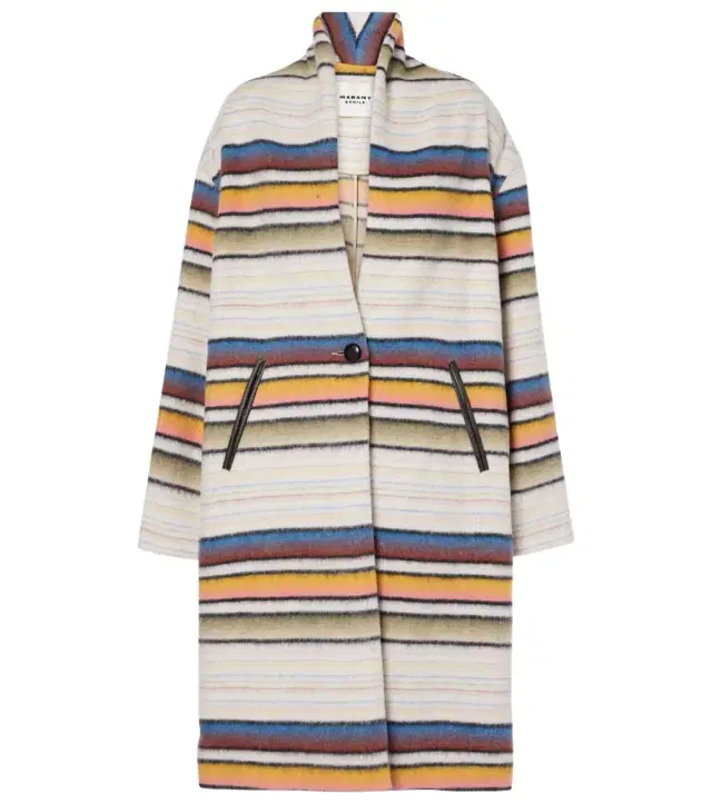 Marant Étoile Striped wool-blend coat