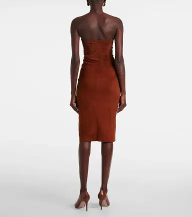 STOULS Monica strapless suede midi dress | Thumbnail 4 STOULS Monica strapless suede midi dress | Thumbnail 4