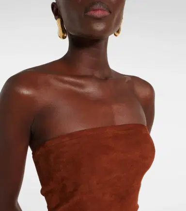 STOULS Monica strapless suede midi dress | Thumbnail 6 STOULS Monica strapless suede midi dress | Thumbnail 6