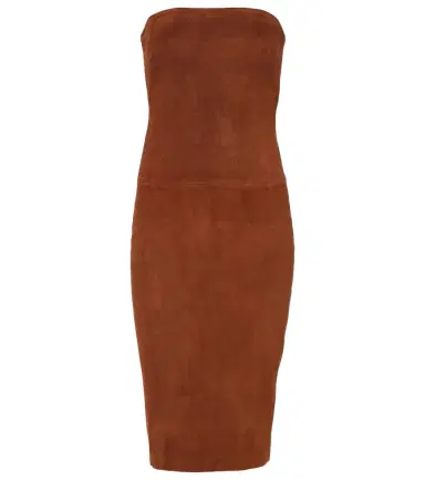 STOULS Monica strapless suede midi dress | Thumbnail 1 STOULS Monica strapless suede midi dress | Thumbnail 1