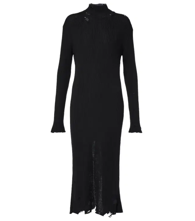 Wool-blend midi dress