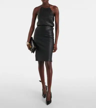 STOULS Gin leather midi skirt | Thumbnail 4 STOULS Gin leather midi skirt | Thumbnail 4