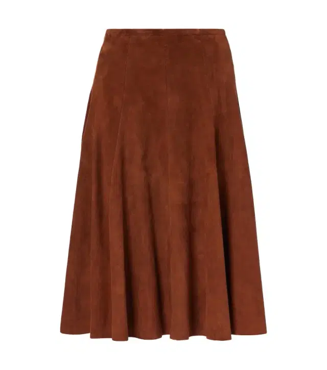 STOULS Sabrina suede midi skirt