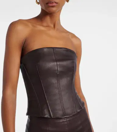 STOULS Rosalia strapless leather top | Thumbnail 2