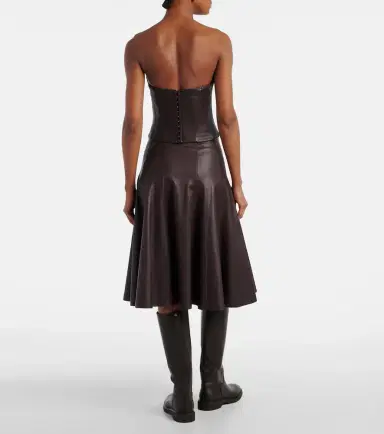 STOULS Rosalia strapless leather top | Thumbnail 3
