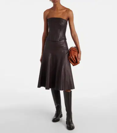 STOULS Rosalia strapless leather top | Thumbnail 4