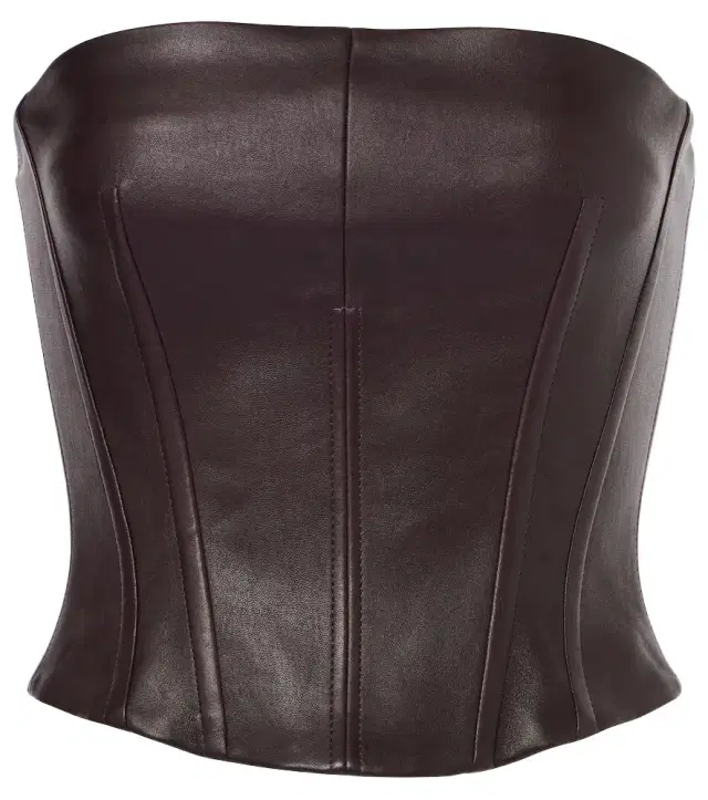 STOULS Rosalia strapless leather top