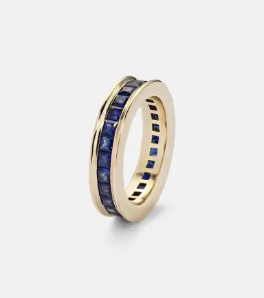 Octavia Elizabeth Ivy Eternity 18kt gold ring with sapphire | Thumbnail 2