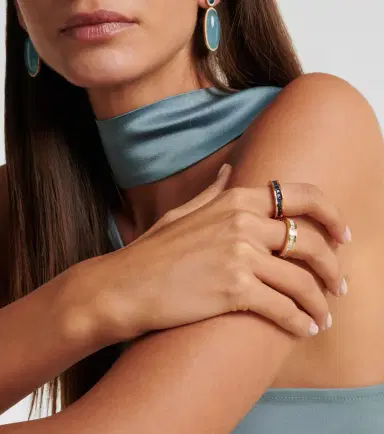 Octavia Elizabeth Ivy Eternity 18kt gold ring with sapphire | Thumbnail 4