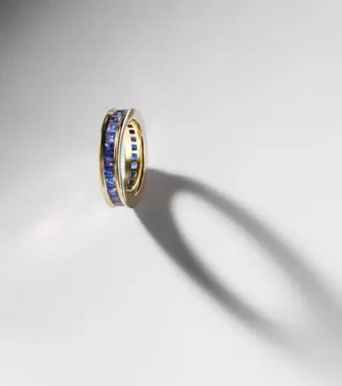 Octavia Elizabeth Ivy Eternity 18kt gold ring with sapphire | Thumbnail 5