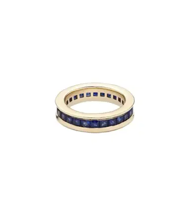 Octavia Elizabeth Ivy Eternity 18kt gold ring with sapphire | Thumbnail 1