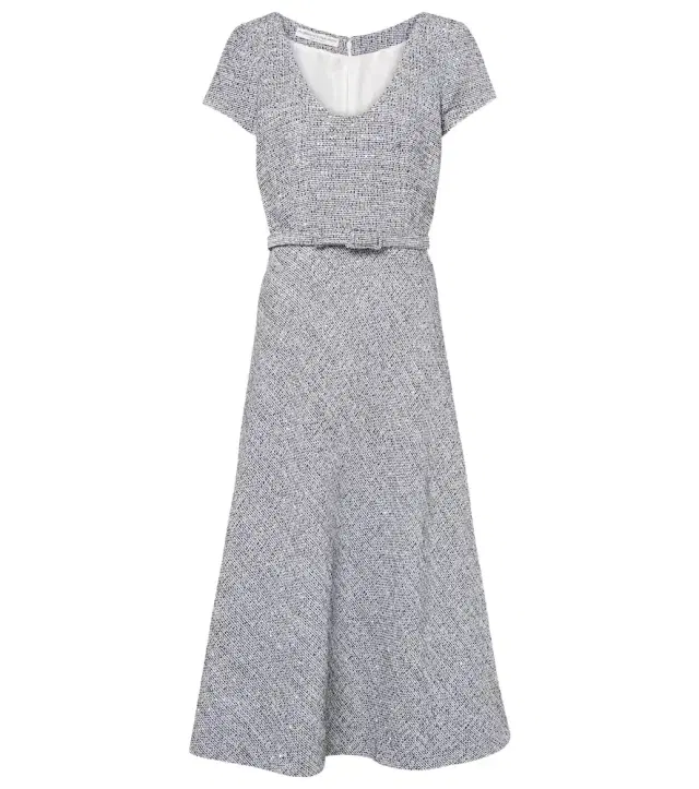 Alessandra Rich Sequined tweed midi dress