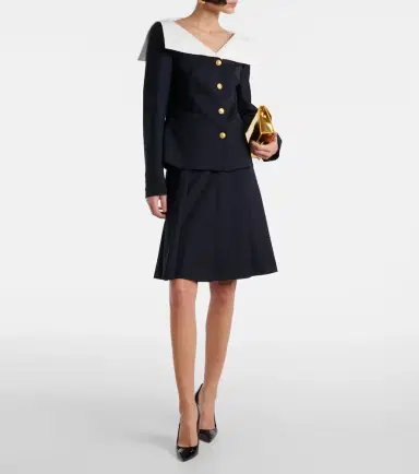 Alessandra Rich Pleated wool-blend miniskirt | Thumbnail 2