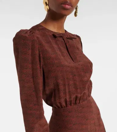 Alessandra Rich Leopard-print silk midi dress | Thumbnail 5