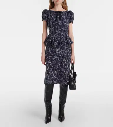 Alessandra Rich Polka-dot silk midi dress | Thumbnail 5