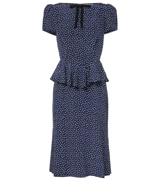 Alessandra Rich Polka-dot silk midi dress