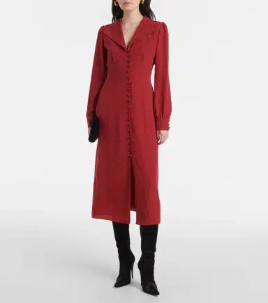 Alessandra Rich Polka-dot silk midi dress | Thumbnail 4