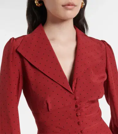 Alessandra Rich Polka-dot silk midi dress | Thumbnail 6