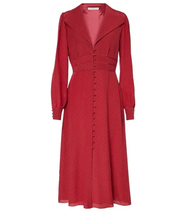 Alessandra Rich Polka-dot silk midi dress
