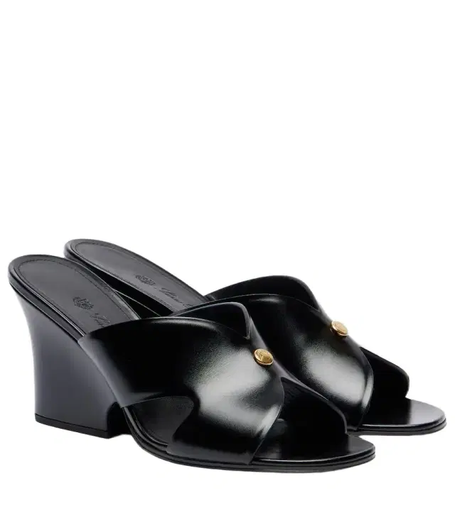 Loro Piana Vera 80 leather wedge mules