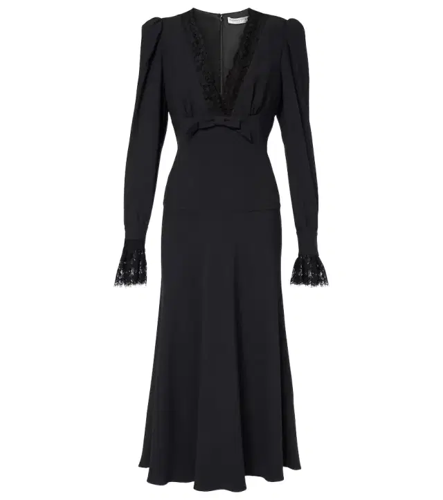 Alessandra Rich Envers lace-trimmed satin midi dress